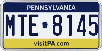 PA license plate MTE8145