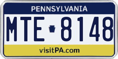 PA license plate MTE8148