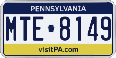 PA license plate MTE8149