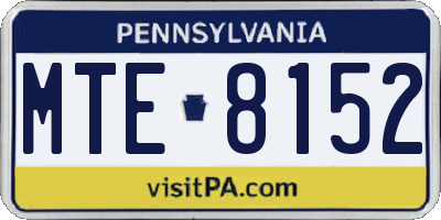 PA license plate MTE8152