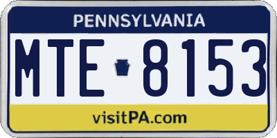 PA license plate MTE8153