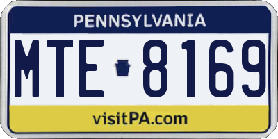 PA license plate MTE8169