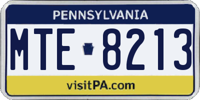 PA license plate MTE8213