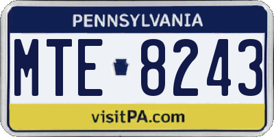 PA license plate MTE8243