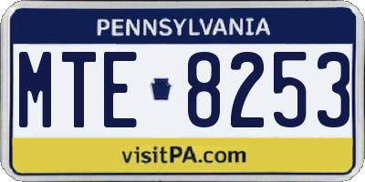 PA license plate MTE8253