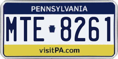 PA license plate MTE8261