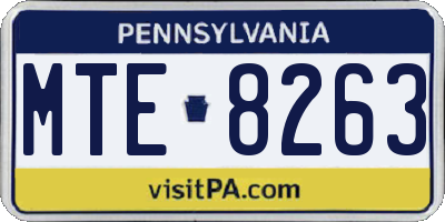 PA license plate MTE8263