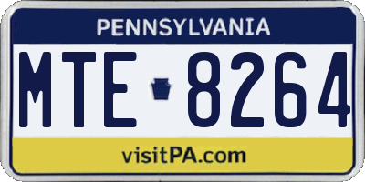 PA license plate MTE8264