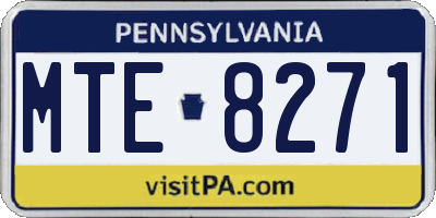 PA license plate MTE8271