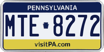 PA license plate MTE8272