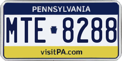 PA license plate MTE8288