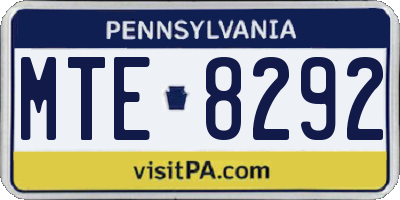 PA license plate MTE8292