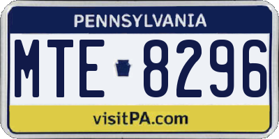 PA license plate MTE8296