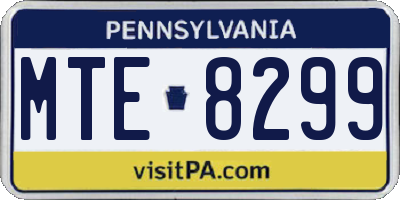 PA license plate MTE8299