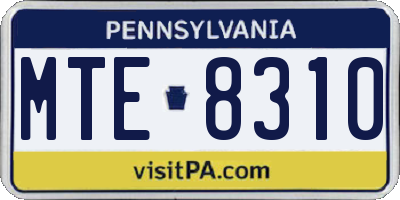 PA license plate MTE8310