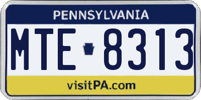 PA license plate MTE8313