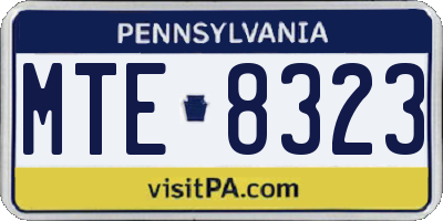 PA license plate MTE8323