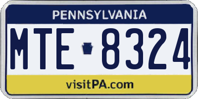 PA license plate MTE8324