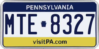 PA license plate MTE8327