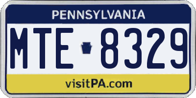 PA license plate MTE8329