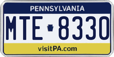 PA license plate MTE8330