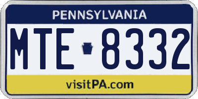 PA license plate MTE8332