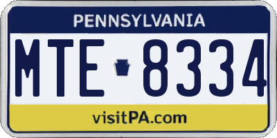 PA license plate MTE8334