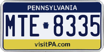 PA license plate MTE8335