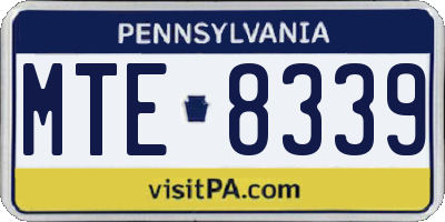 PA license plate MTE8339