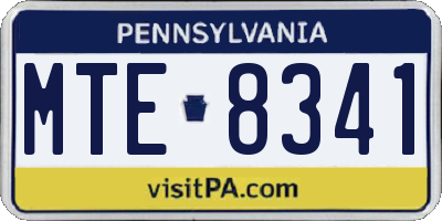 PA license plate MTE8341