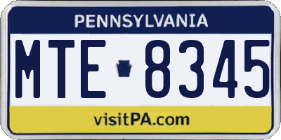 PA license plate MTE8345