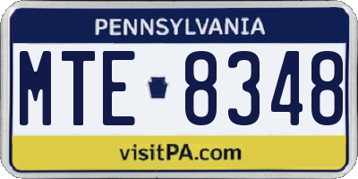 PA license plate MTE8348