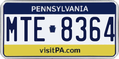 PA license plate MTE8364