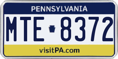 PA license plate MTE8372
