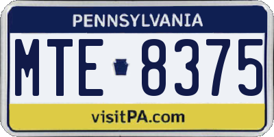 PA license plate MTE8375