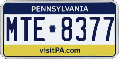 PA license plate MTE8377