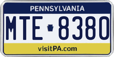 PA license plate MTE8380