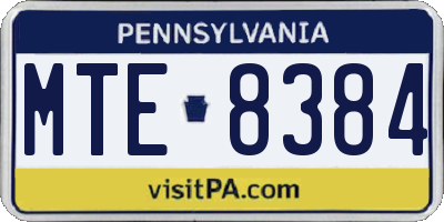 PA license plate MTE8384