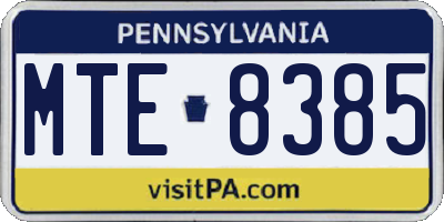 PA license plate MTE8385