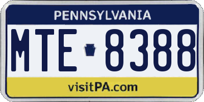 PA license plate MTE8388