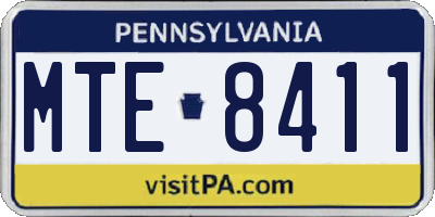 PA license plate MTE8411