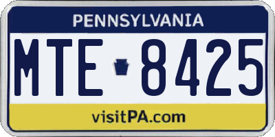 PA license plate MTE8425