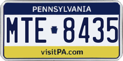 PA license plate MTE8435