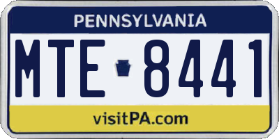PA license plate MTE8441