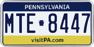 PA license plate MTE8447