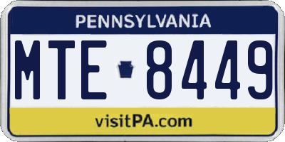 PA license plate MTE8449