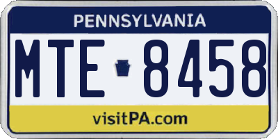 PA license plate MTE8458