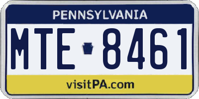 PA license plate MTE8461