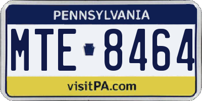 PA license plate MTE8464