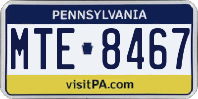 PA license plate MTE8467